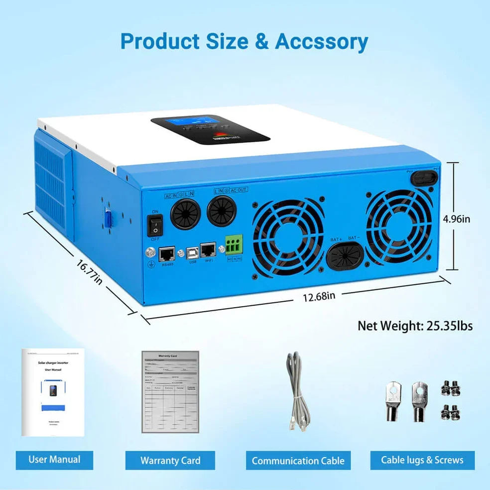 SunGoldPower 5000W 48V Solar Inverter with 48V 100Ah Server Rack Battery - Image 9