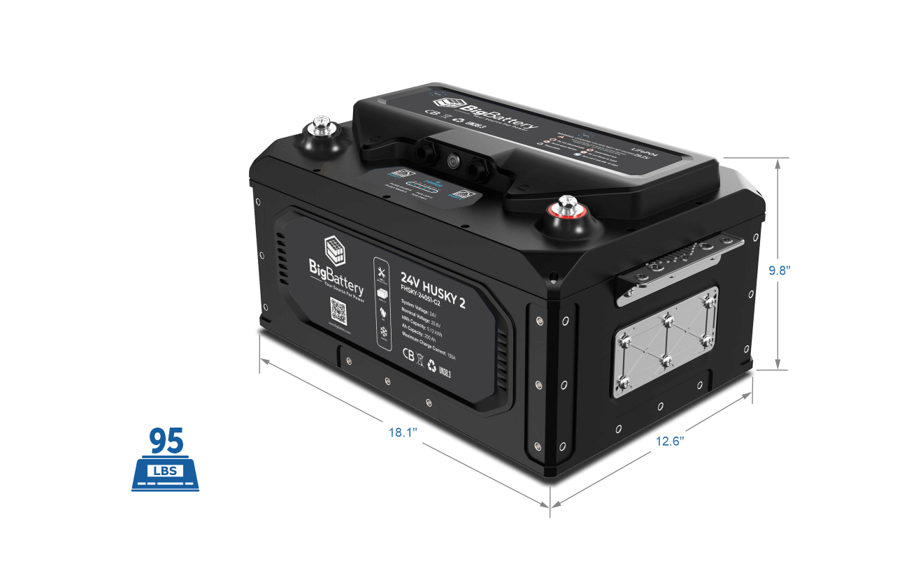 BigBattery HUSKY 2 24V 200Ah 5.12kWh LiFePO4 Battery - Image 7