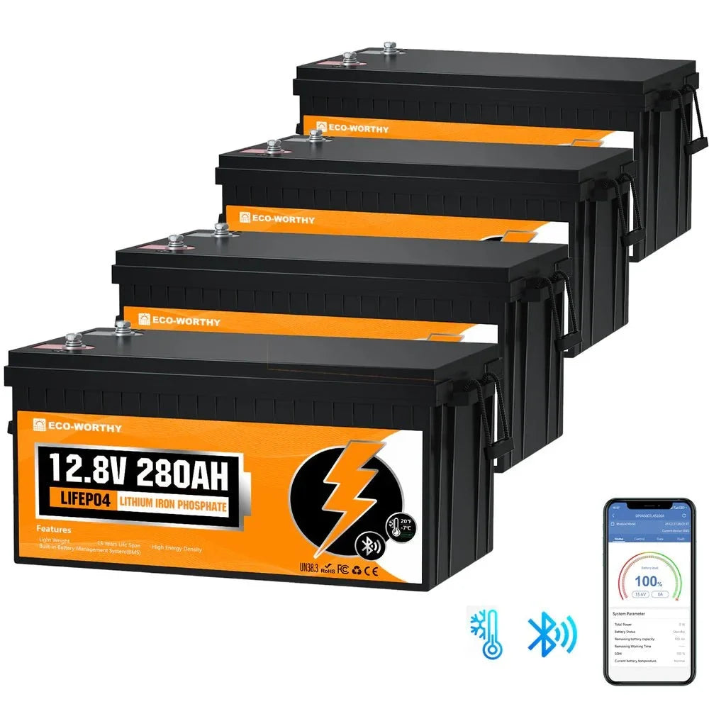 ECO-WORTHY 12V 280Ah LiFePO4 Battery with Bluetooth - Image 3