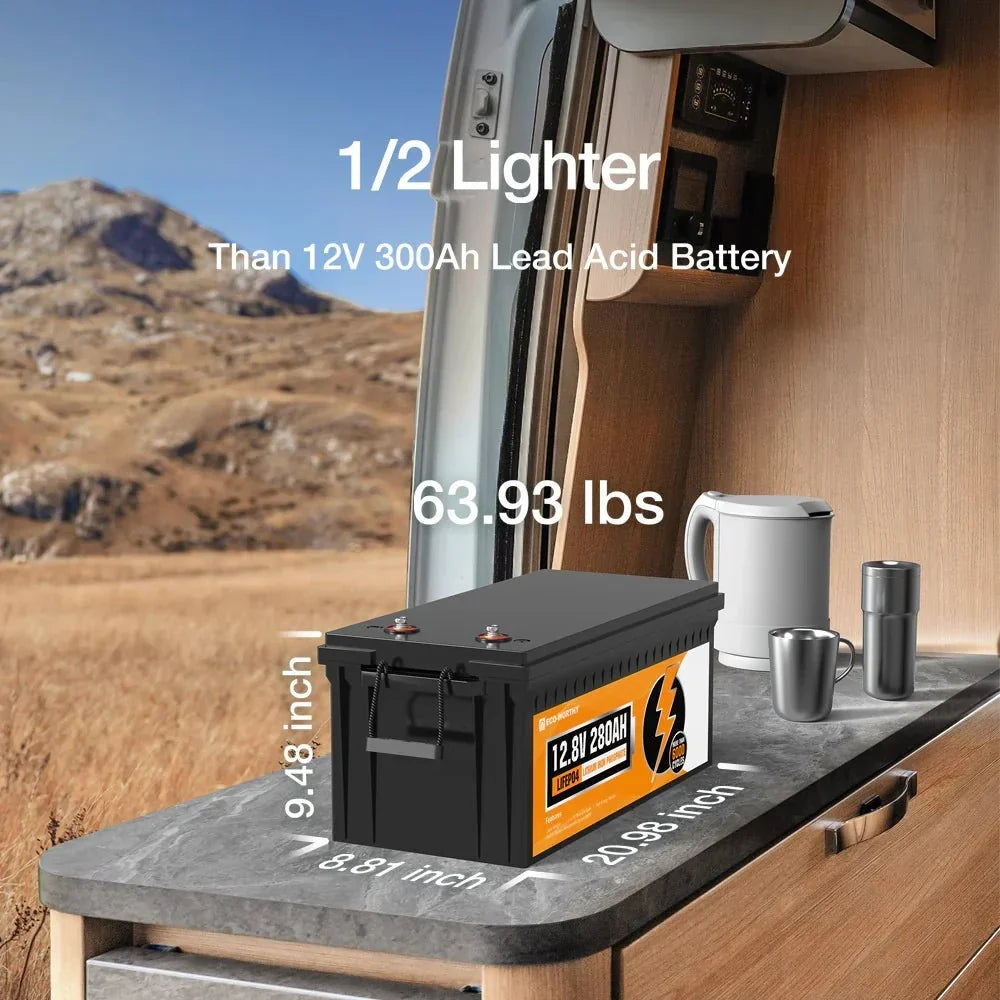 ECO-WORTHY 12V 280Ah LiFePO4 Battery with Bluetooth - Image 8