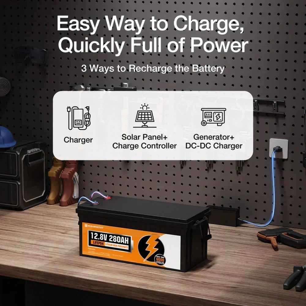 ECO-WORTHY 12V 280Ah LiFePO4 Battery with Bluetooth - Image 9