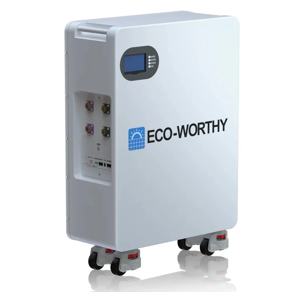 ECO-WORTHY 51.2V 280Ah LiFePO4 Floor-Standing Battery with 4 Nylon Wheels