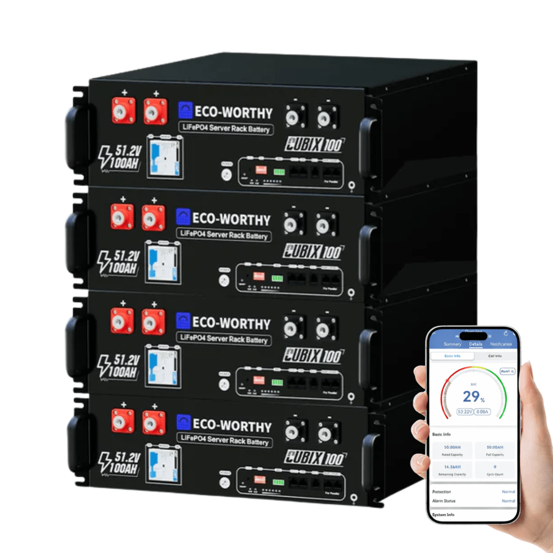 ECO-WORTHY Cubix 100 48V 100Ah Server Rack Battery - Image 3