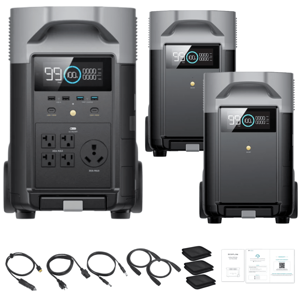 EcoFlow DELTA Pro with 2 x DELTA Pro Extra Battery
