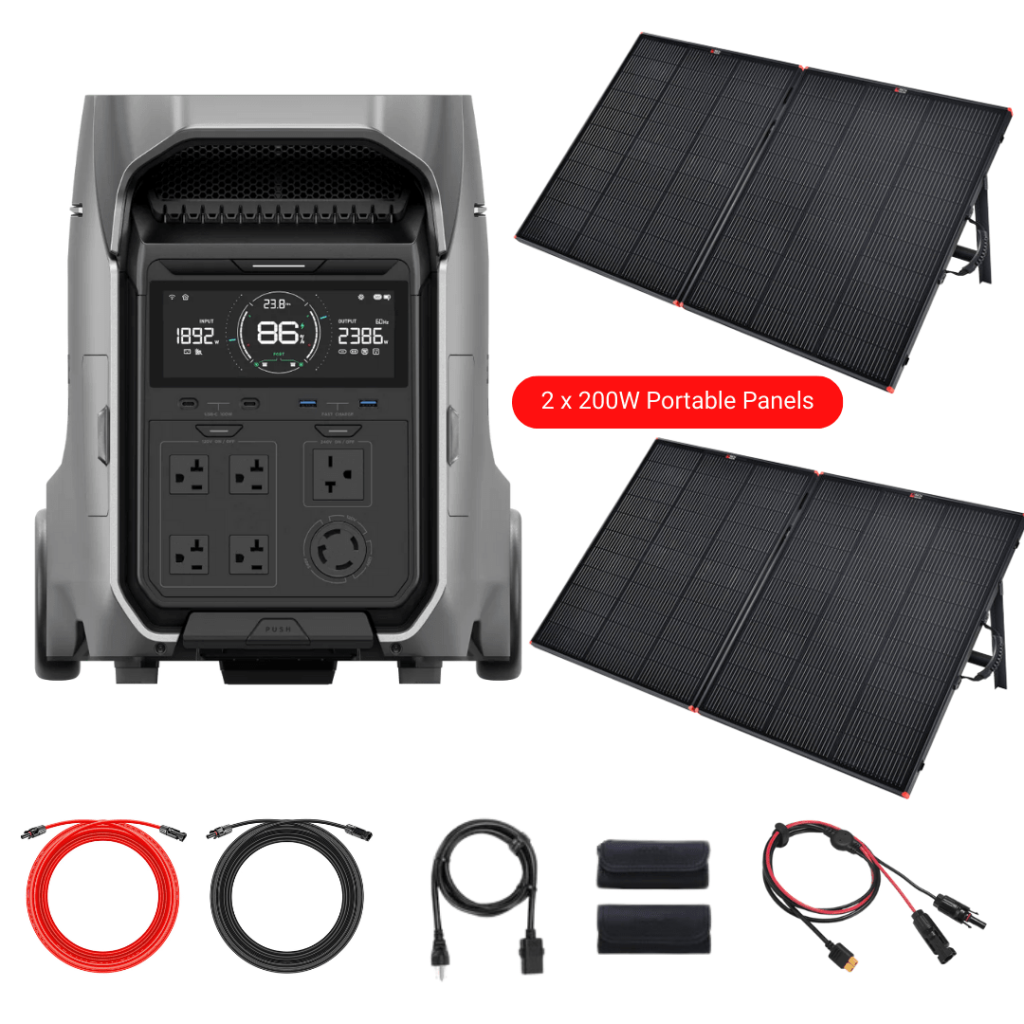 EcoFlow DELTA Pro 3 Solar Generator, 4096Wh, 4000W, with Solar Panel Bundle Options