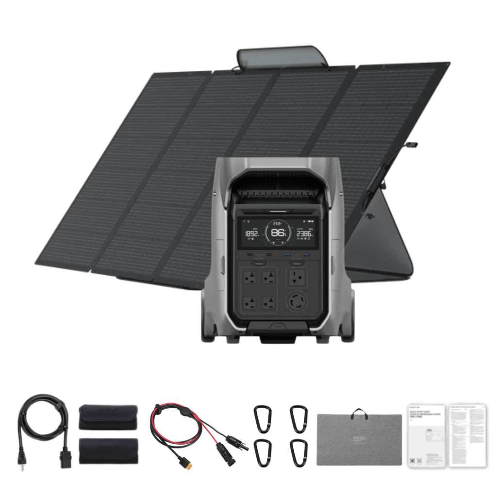 EcoFlow DELTA Pro 3 Solar Generator with 400W Portable Solar Panels