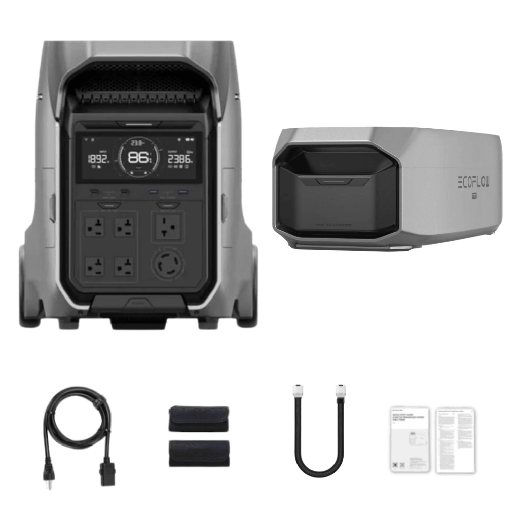 EcoFlow DELTA Pro 3 Solar Generator with DELTA Pro 3 Extra Batteries