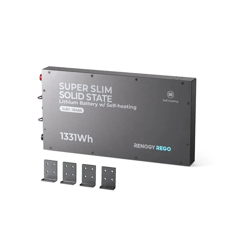 Renogy REGO 12V 104Ah Super Slim LiFePO4 Battery with Self-Heating