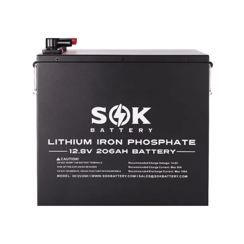 SOK Battery 12V 206Ah LiFePO4 Battery with Bluetooth and Built-in Heater