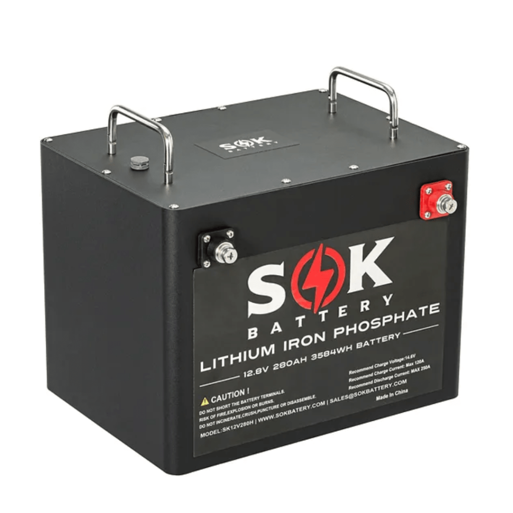 SOK Battery 12V 280Ah LiFePO4 Battery with Built-in Heater and Bluetooth
