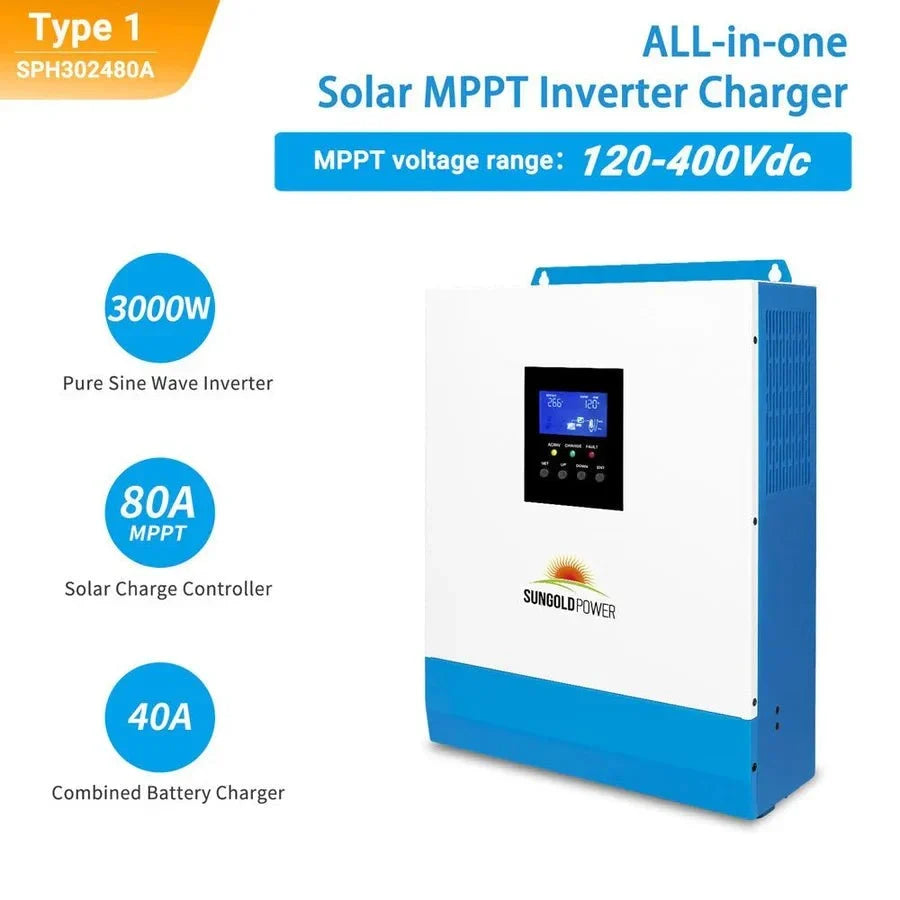 SunGoldPower 3000W 24V Solar Inverter Charger - Image 2