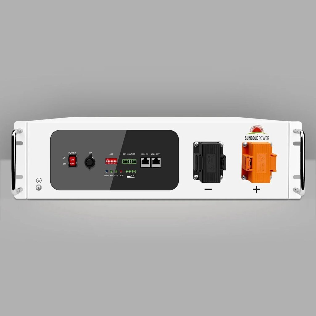 SunGoldPower 48V 100Ah Server Rack Self-Heating LiFePO4 Battery